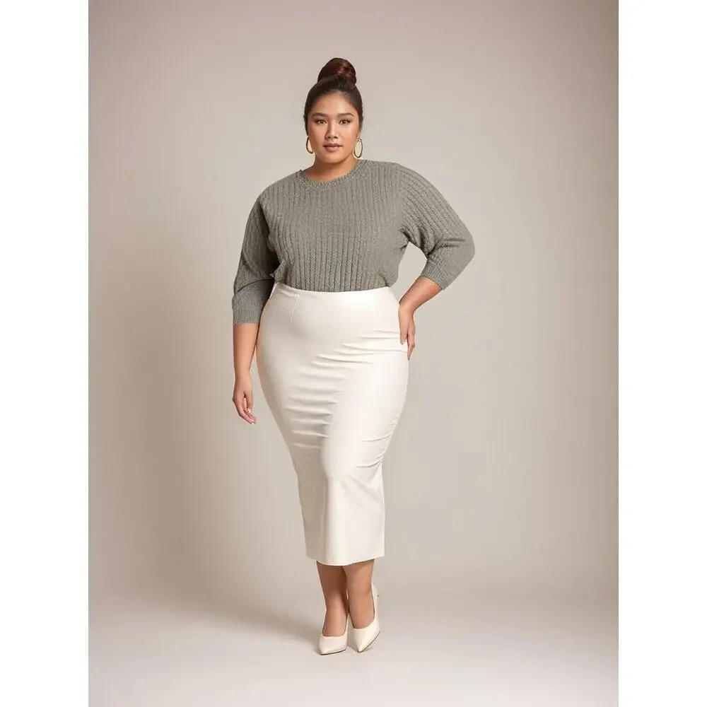 IZOD Women's Cable Knit Sweater 1X Gray Crew Neck Pullover